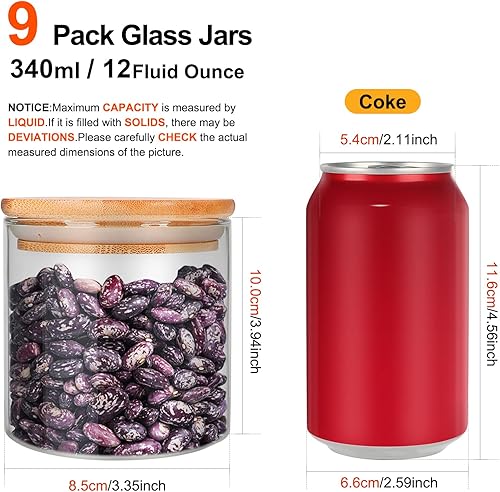 Miniatura 2 de Tarros de vidrio de 68 onzas con tapas de bambú, juegos de recipientes herméticos de vidrio de borosilicato, contenedor de almacenamiento de