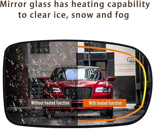 Miniatura 6 de Espejo calefactado para el lado del pasajero de repuesto para Chrysler 200 300 2012-2022 Dodge Charger - para Chrysler 200 300 Dodge Charger espejo