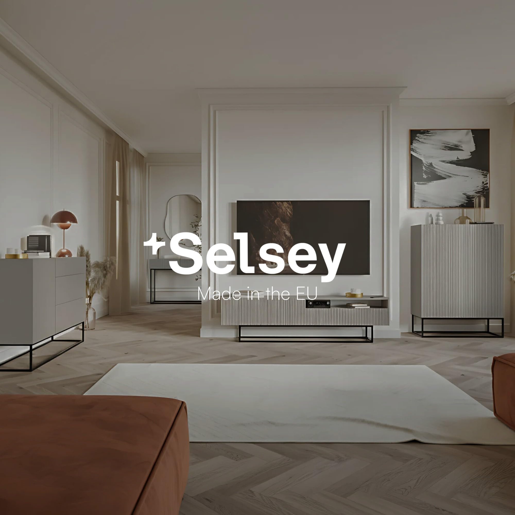 Selsey Hängendes TV-Lowboard 175 cm – Minimalistisches TV-Schrank in Kaschmir-Matt, mit Stauraum – Elegantes TV-Board für Wohnwand Wohnzimmer, MDF & Spanplatte, Kaschmirgrau