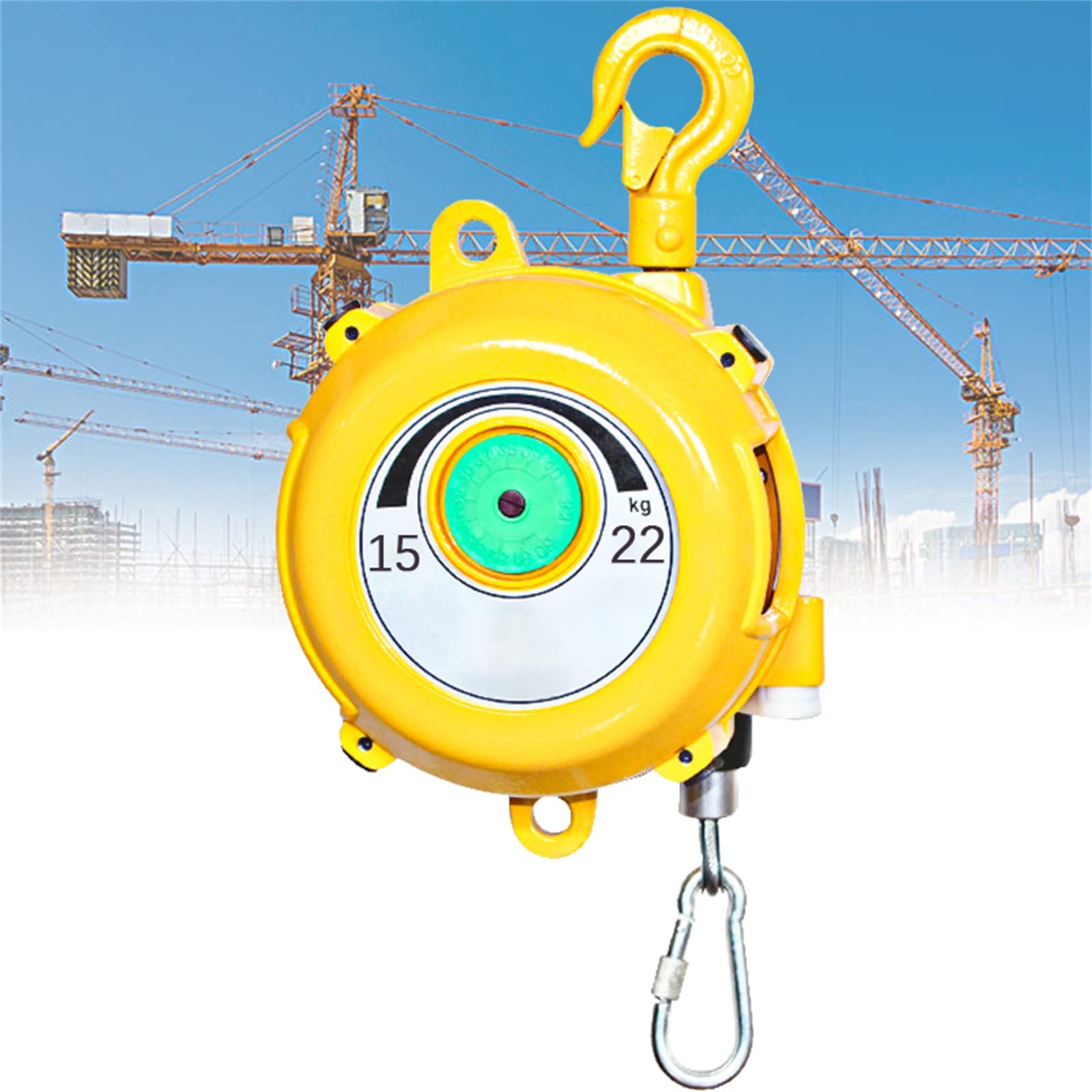 UZAMIRLEX Spring Balancer, Spring Balancer Adjustable Self-Locking Tower Retractable Hanger 1.5m Wire 5-30kg(15 to 22KG)