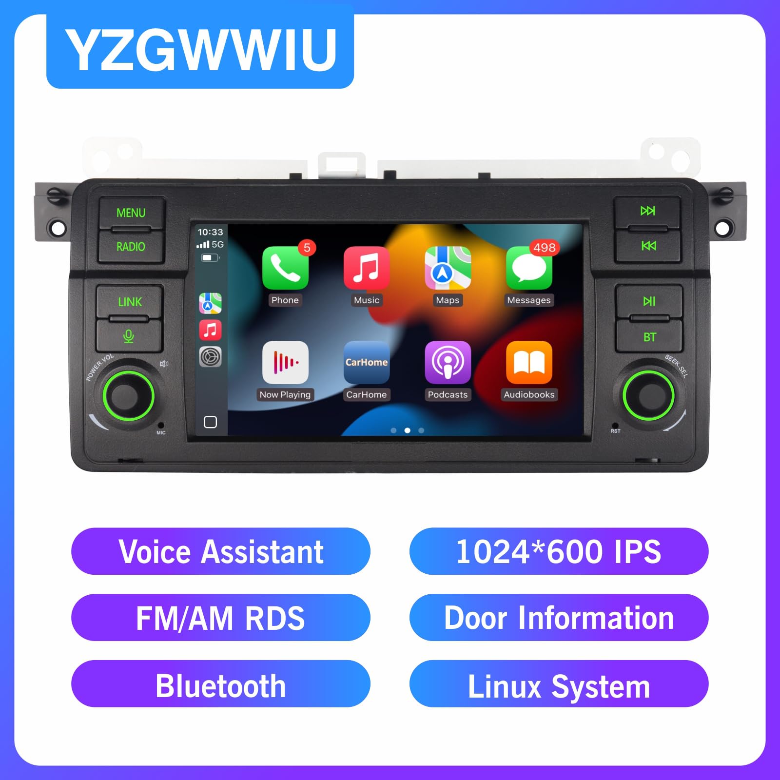 Pantalla para BMW E46 3 Series 1999-2005 Radio con Inalámbrico CarPlay Android Auto