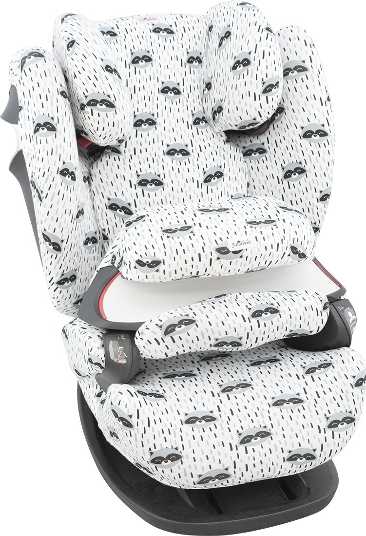 JYOKO Kids Funda de algodón para Silla de Coche Compatible con Cybex Pallas M - S Fix y Pallas B - Fix (Raccoon)