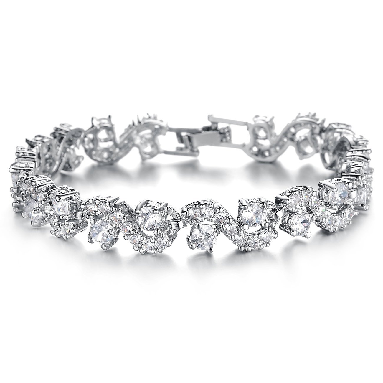 Crystalline Azuria 18ct Placcato Oro o Giallo Bracciale Tennis per Donne Bracciale Tennis Con Cubic Cristalli di Zirconi per Donne e Bambina in Scatola di Gioielli