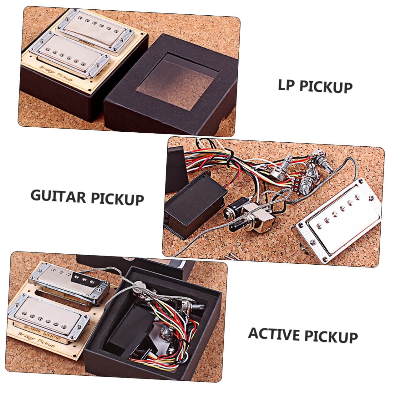 BESPORTBLE Pickup Humbucker Per Chitarra Elettrica Con Circuito Elettronico e Batteria Set Di Pickup Attivi Con Rivestimento in Cera Per Eliminare Feedback e Rumore