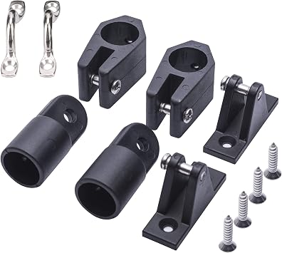 تجهيزات القارب Bimini Top الأجهزة 7 / 8 مجموعة تركيبات Bimini من Inch ، تركيبات من النايلون Bimini Top Boat Bimini Top Hardware Black Bimini Tops for Boats 6 Set ، Bimini Top Slide ، Deck Hinge ، Cover Cap Eye End