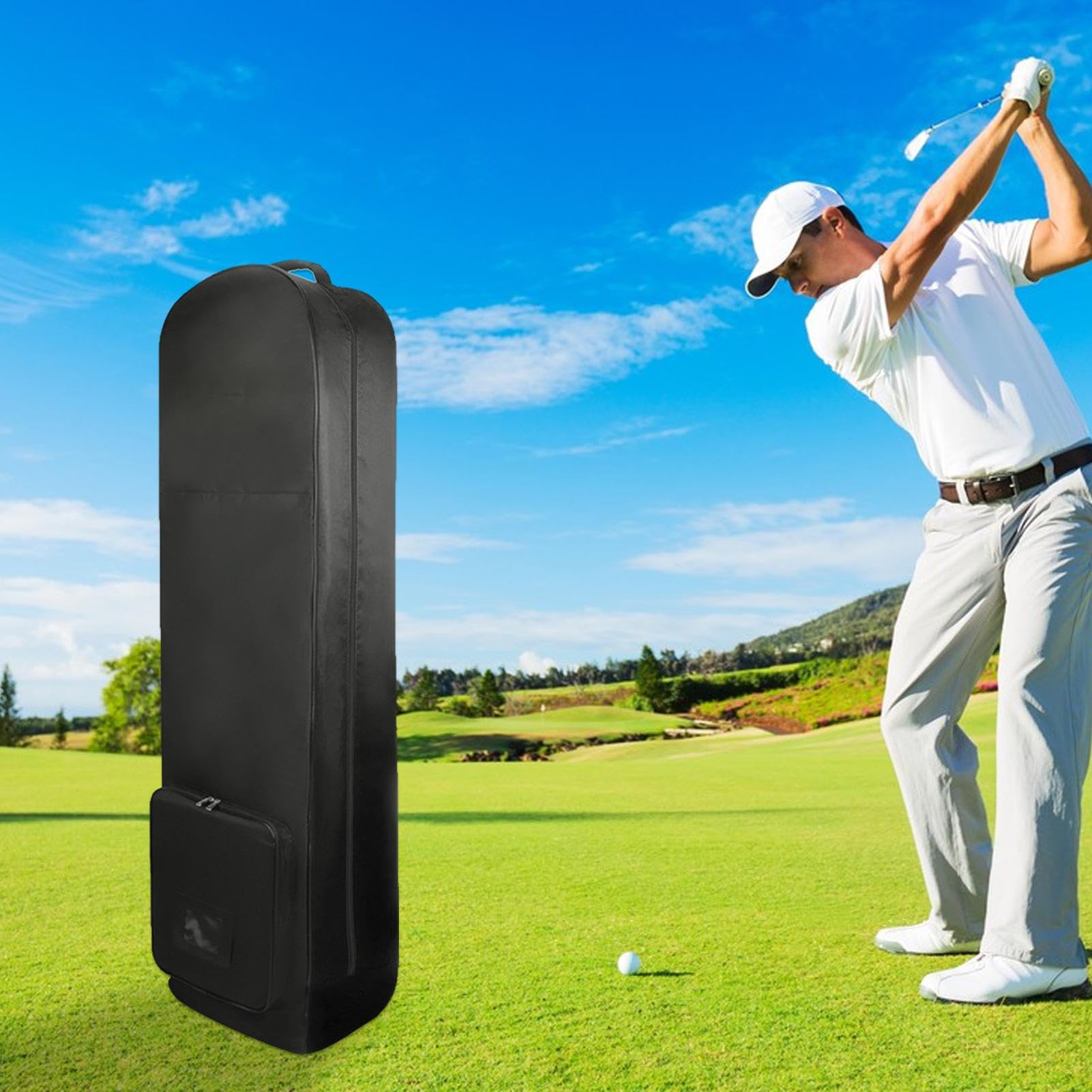 Borsa da viaggio da golf, borsa da viaggio per aereo, resistente all'usura, pieghevole, accessorio portatile e leggero, per golfisti, escursioni