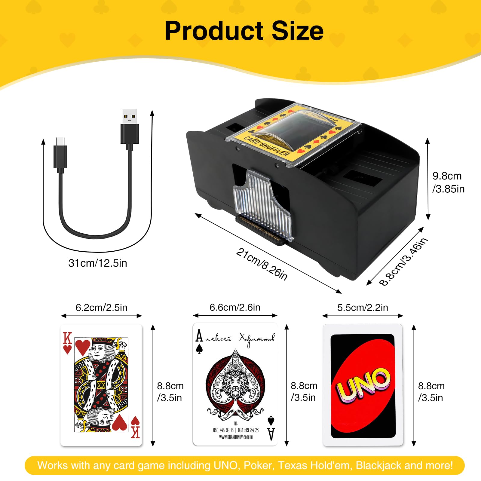 Mescolatore Carte Automatico TGHongKy - Per UNO, Poker E Blackjack, Ricarica USB-C - Foto 5