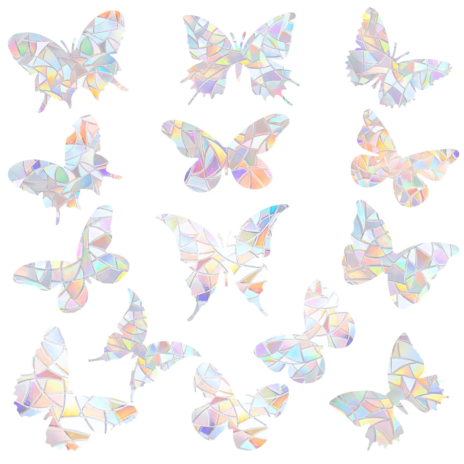 XIHIRCD 4 Sheets/56pcs Anti-Collision Window Bird Stickers, Sticker for Window Butterfly Static Window Decals Clings Rainbow Spaces Window Stickers Bird Window Strike Prevention Prevent Clings