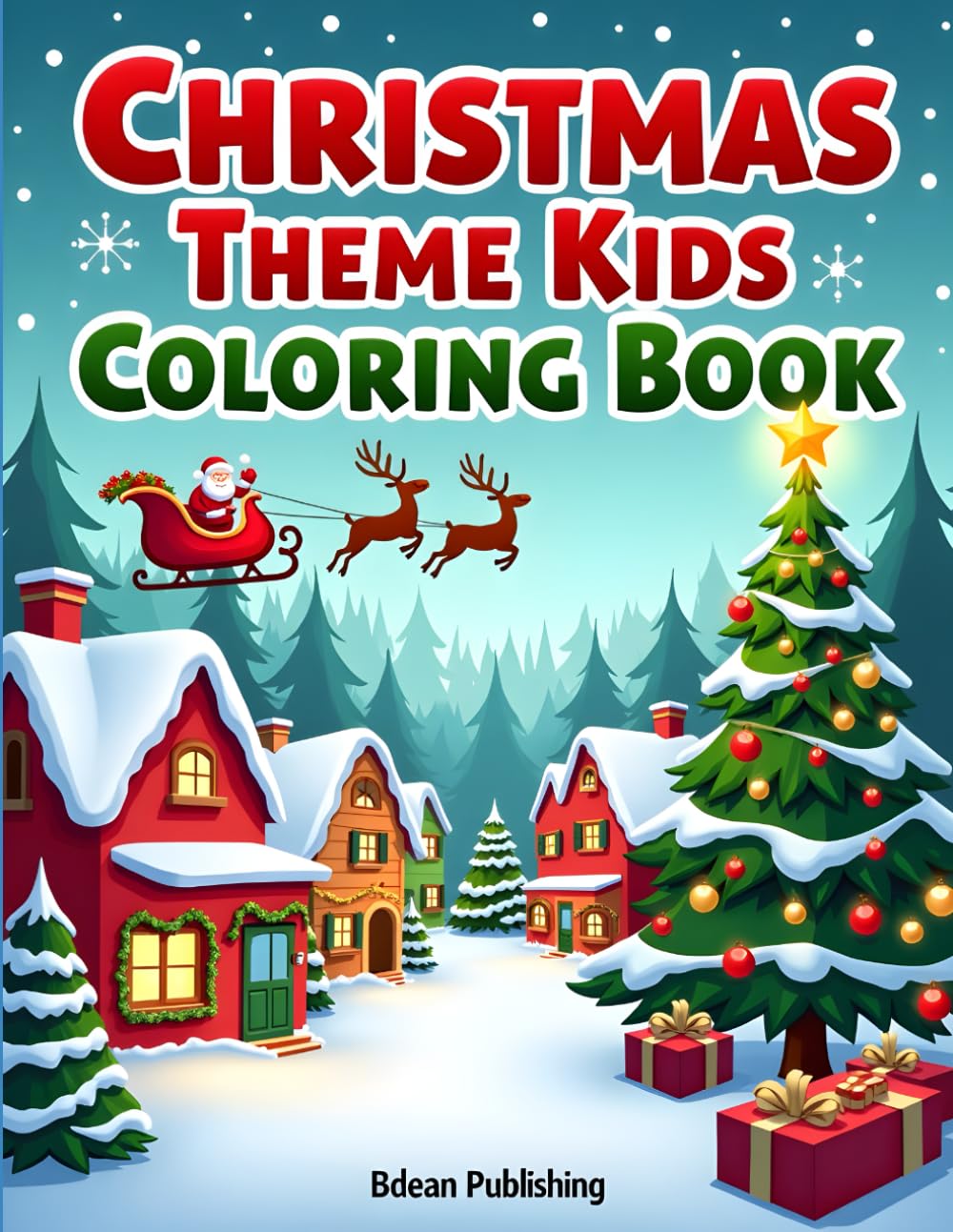 Christmas Theme Kids Coloring Book: A Festive Coloring Adventure with Santa, Snowmen, and Holiday Cheer!
