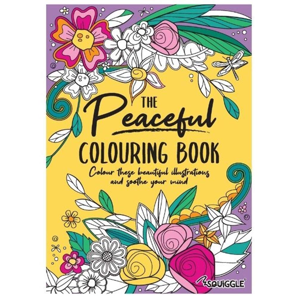 Squiggle White A4 Colouring Artist Book Anti-Stress - Size 297Mm X 210Mm (The Peaceful)