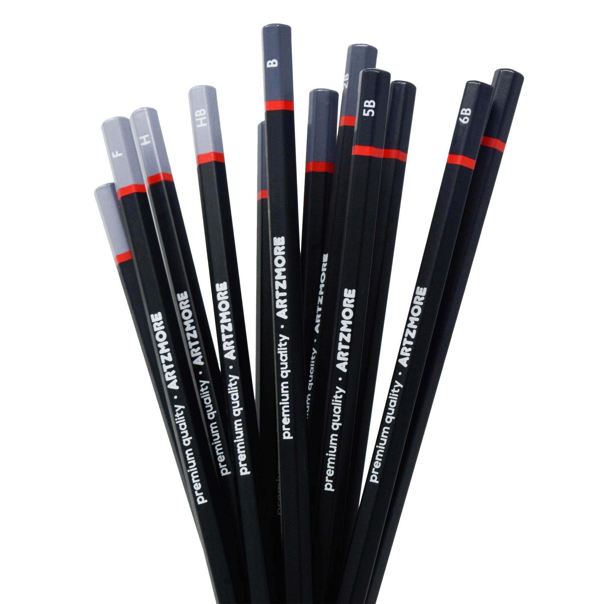 Artzmore Drawing Pencils Set 12 Piece Sketching Pencils, Graphite