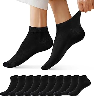 FALARY Adults’ Unisex Trainer Socks, Short Cotton Socks, Breathable Half-Socks, 10 Pairs