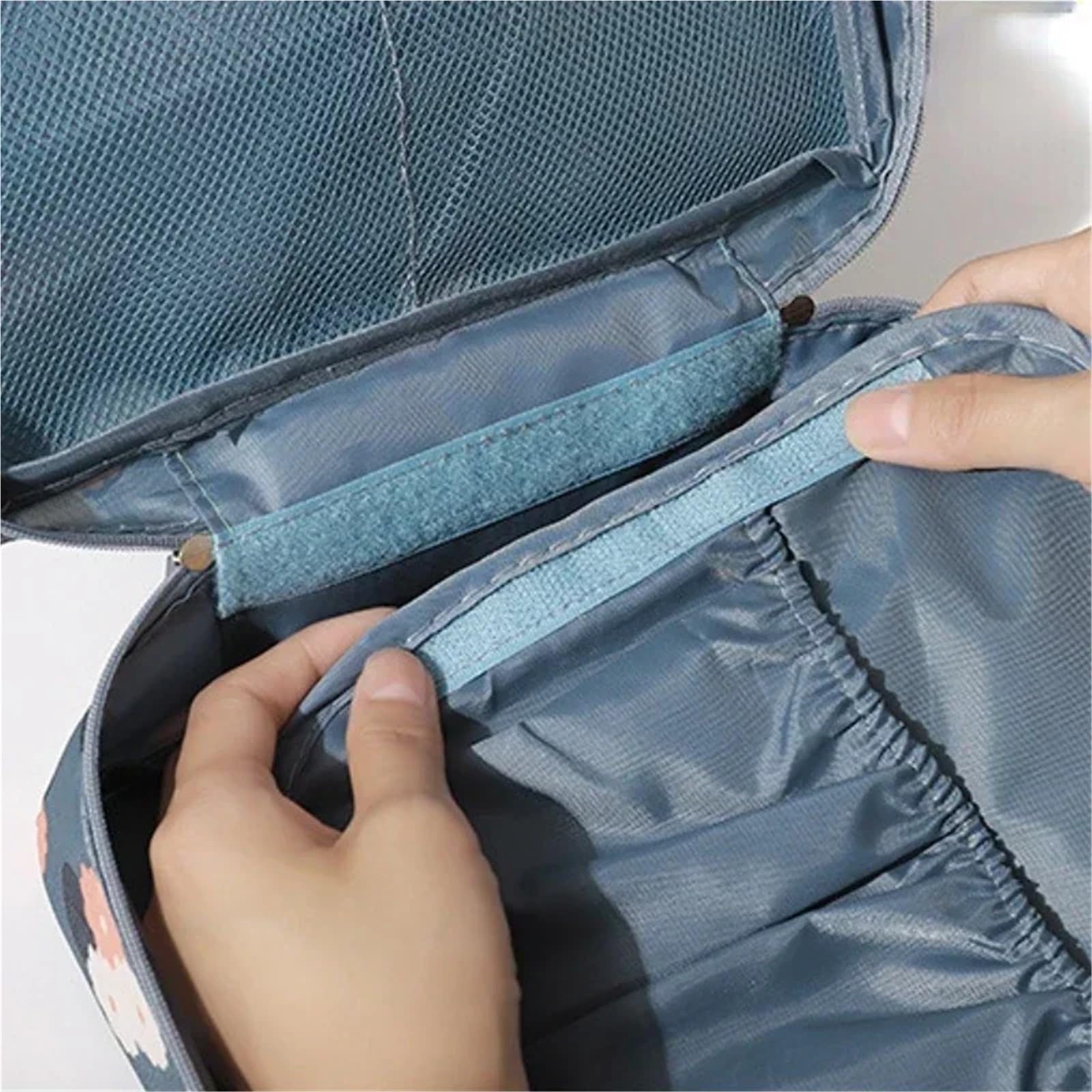 projekttasche für strickzeug Portable Needlework Storage Bag Mesh Divider Pouch Yarn Knitting Tools Organizer Cases DIY Apparel Travel Wash für Wolle und Strickzubehör(Pink)