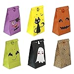 Halloween Treat Bags - 24 Pcs Halloween Trick or Treat Goody Gags Gift Bags, 24 Pcs Stickers, Hallowe\'en Goodie Bags Party Supplies