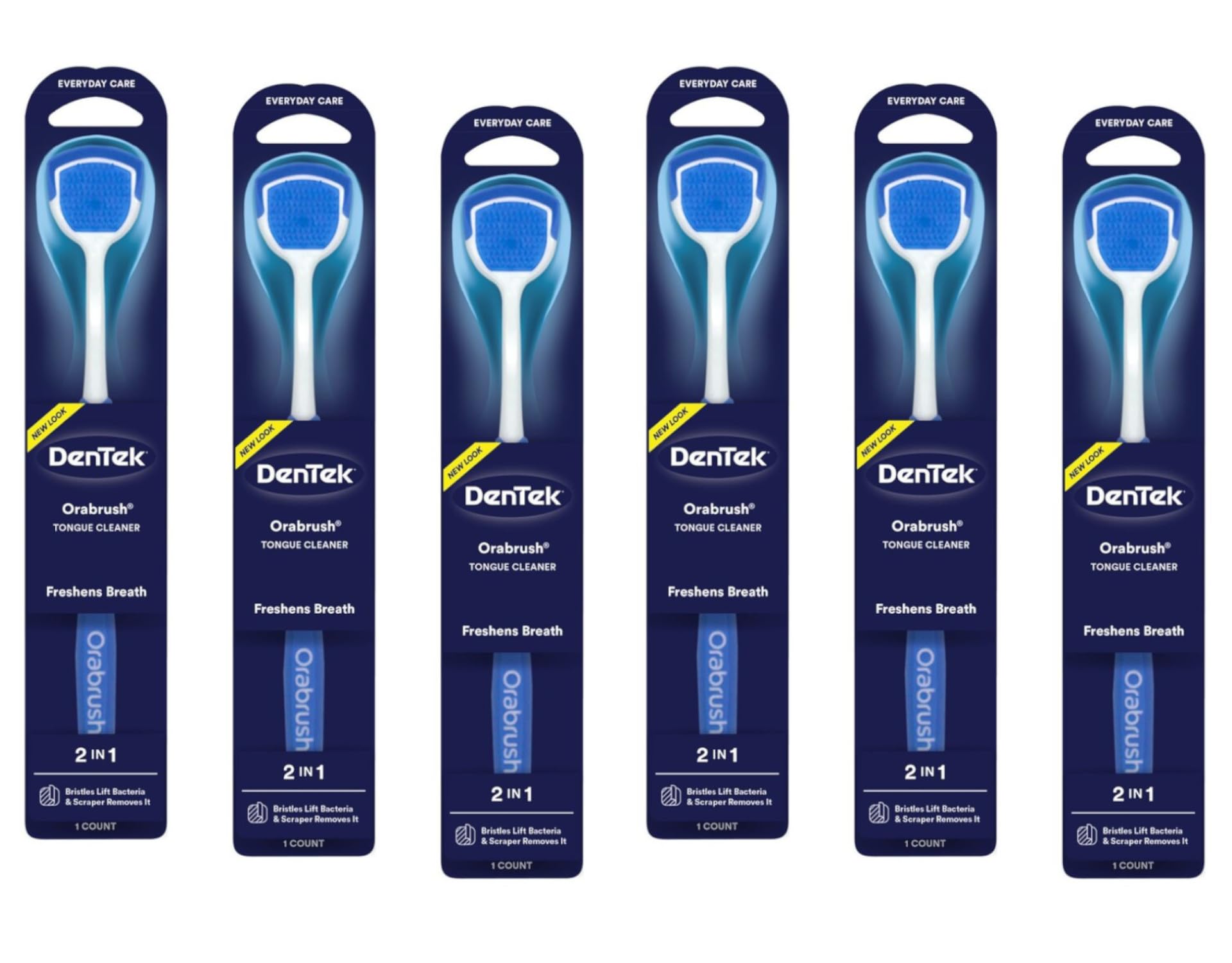 Dentek Orabrush Tongue Cleaner (Colors May Vary) Pack of 6