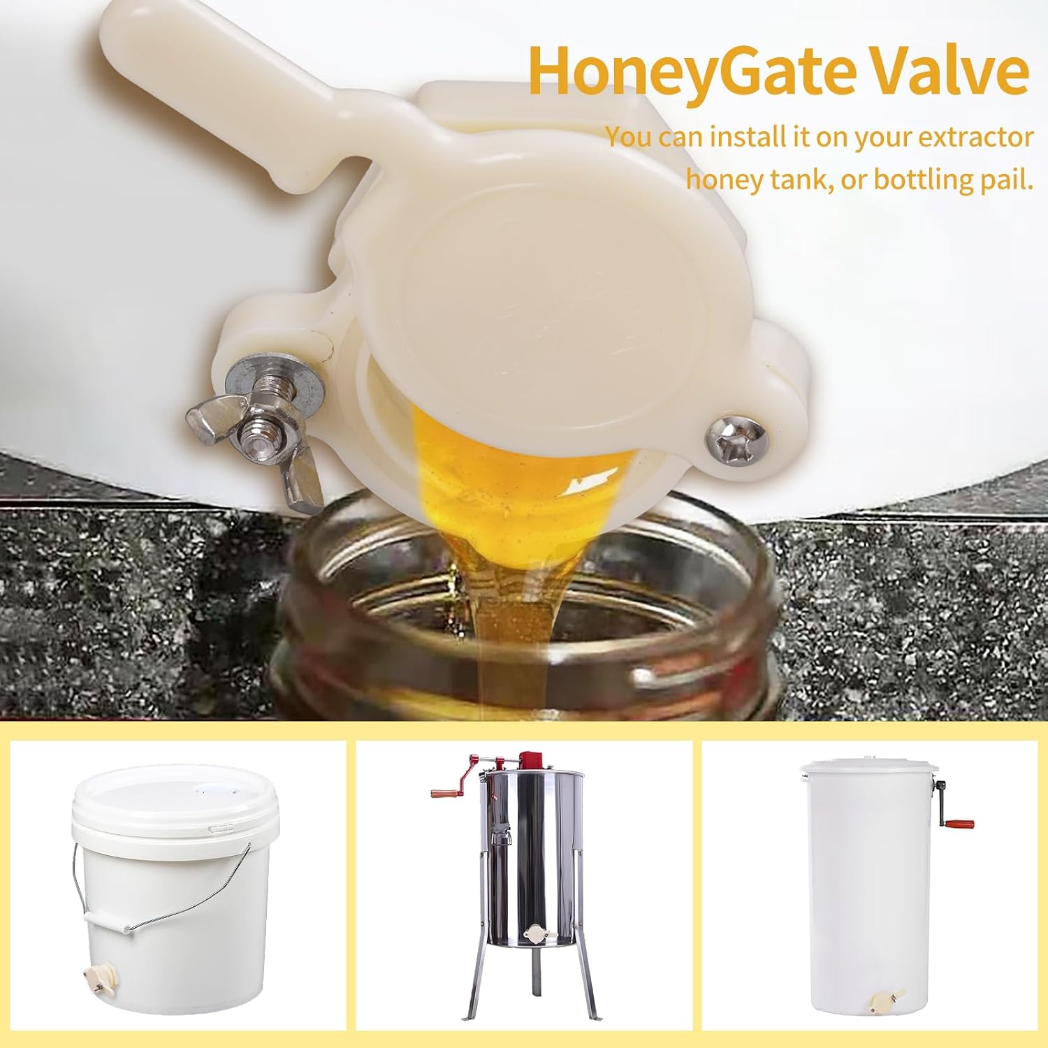3/5 Pack Honey gate Valve for 5 Gallon Bucket bee hive gate valves for Honey Bucket Honey Extractor Tap Beekeeping Supplies