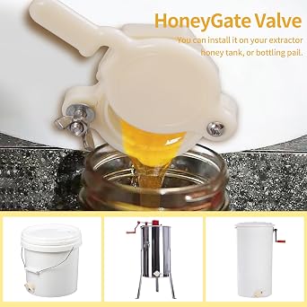 ZffXH 3/5/10 Pcs Beekeeping Honey Bucket Valve, Honey Bucket Spout Gate, Honey Bee Gate Valve for 5 Gallon Bucket