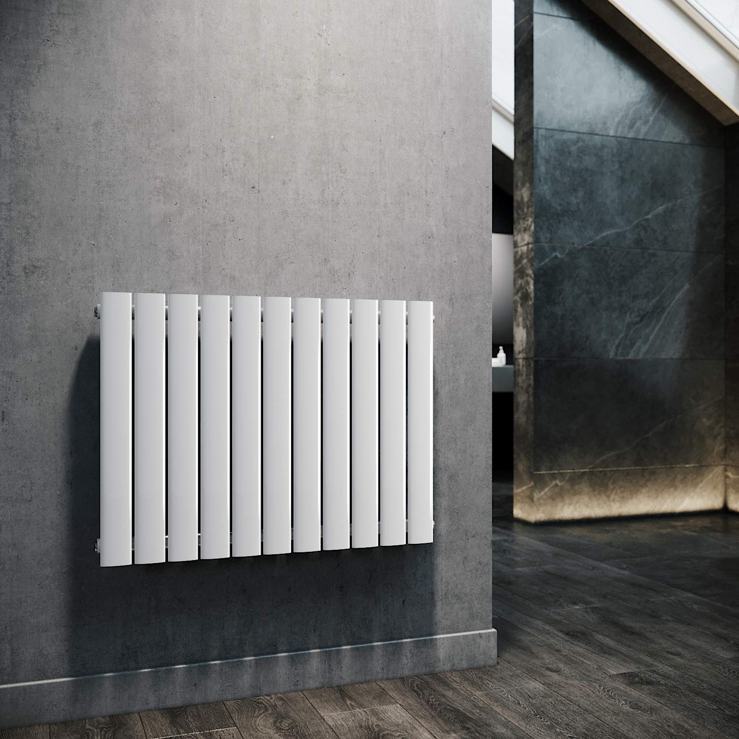 ELEGANT Paneelheizkörper Horizontal 630 x 847 mm Weiß Badezimmer Heizkörper Design Flachheizkörper