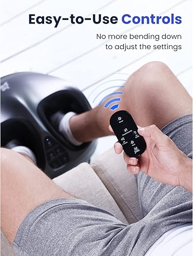 Miniatura 5 de BOB AND BRAD Máquina masajeadora de pies con calor y control remoto masajeador eléctrico de pies Shiatsu de amasamiento profundo con 4 niveles