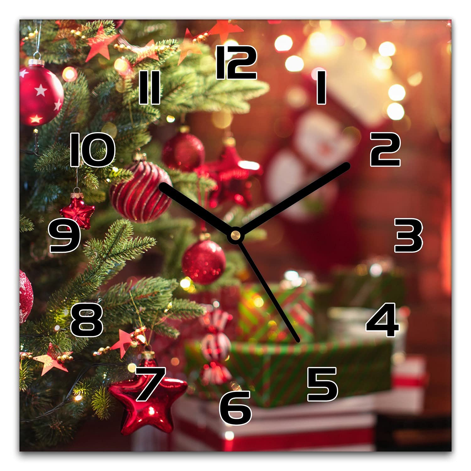 Horloge de Noël silencieuse : le cadeau de cheminée d'arbre de Noël idéal