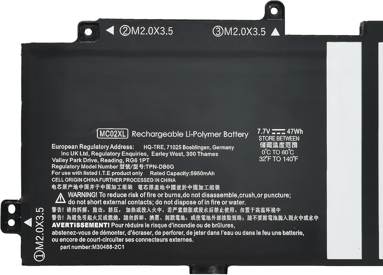 MC02XL MR02XL HSTNN-DB9E TPN-DB0G L46601-005 Batería de Ordenador portátil