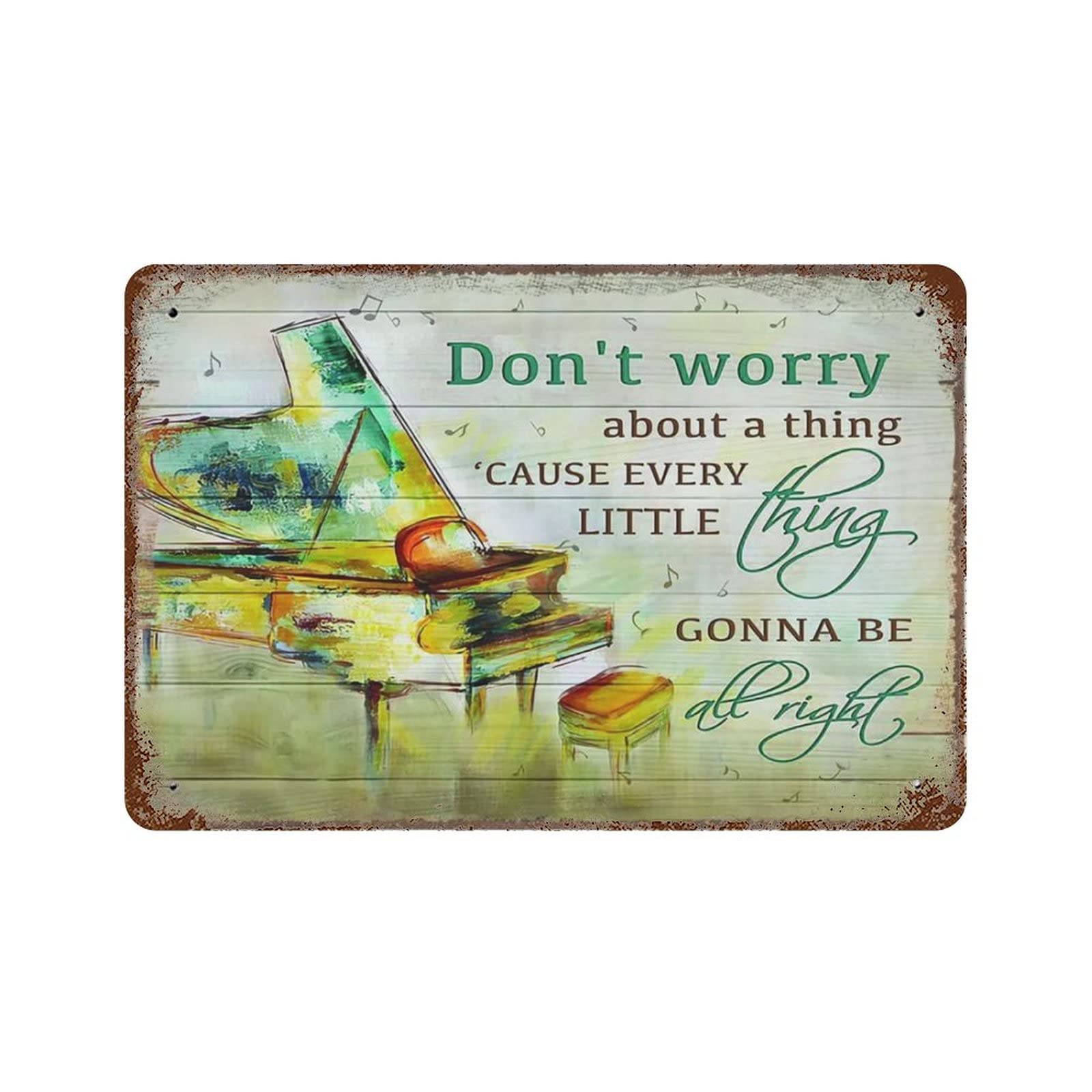 AOOEDM Don't Worry About Thing Metal Tin Signs for Man Cave Funny Art Wall Plaque Kitchen Bar Sign Coffee Shop Garage Wall Decor Hanging Decor