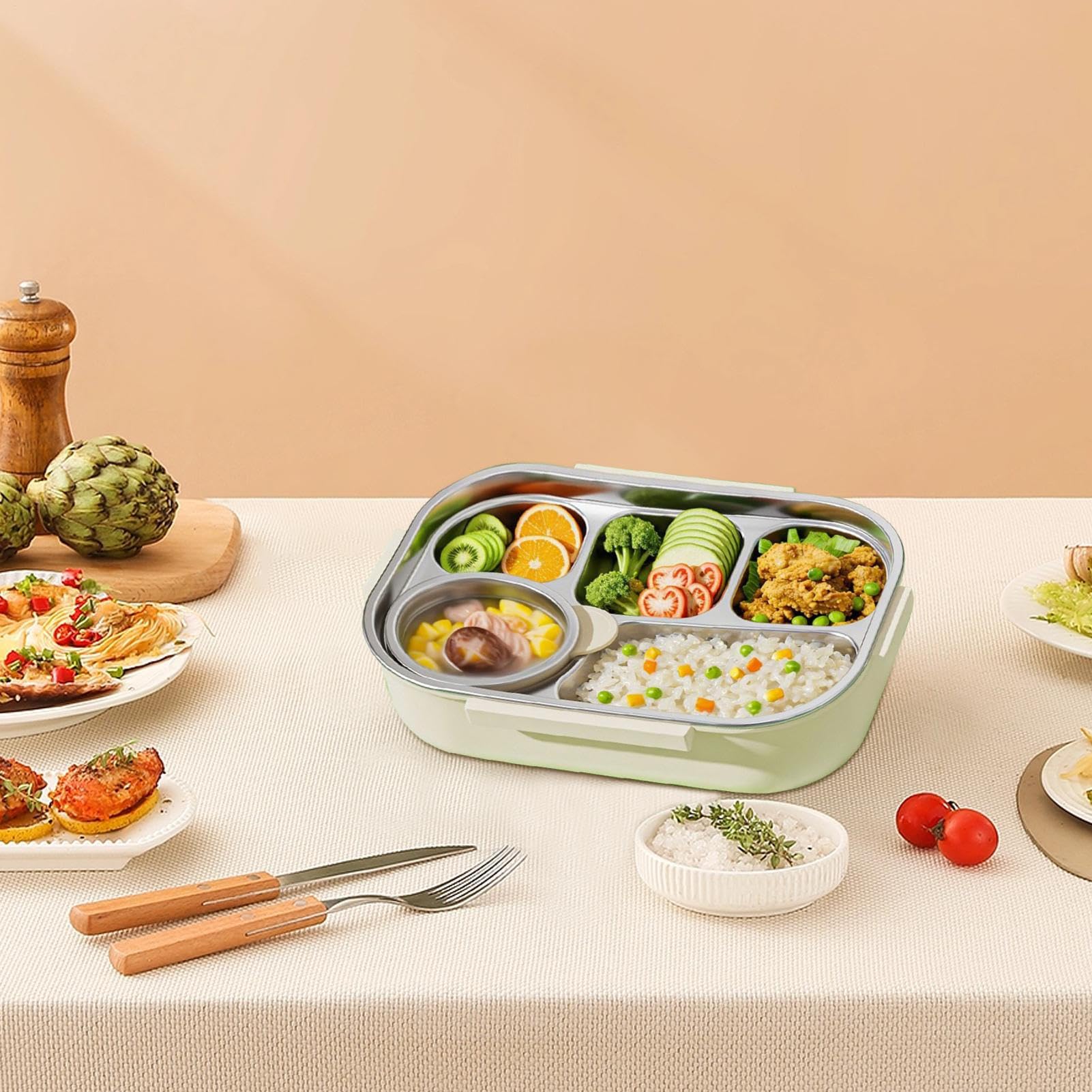 Boîte Repas Avec Contenants Récipients Alimentaires En Acier Inoxydable