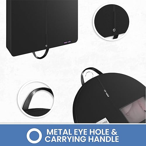 Miniatura 8 de Juego de 2 Bolsa de ropa negra para viajes y almacenamiento, transpirable con cremallera y agujero para los ojos, asas de transporte de 26 x 42 x 5