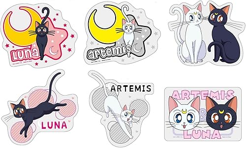 Sailor Moon R - Juego de pegatinas troqueladas transparentes Luna & Artemis