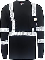 Vista 11 de BOCOMAL FR Tee Shirts High Visibility/Hi Vis Flame Resistant/Fire Retardant Shirt 7oz Reflective Hombres Seguridad Camisas