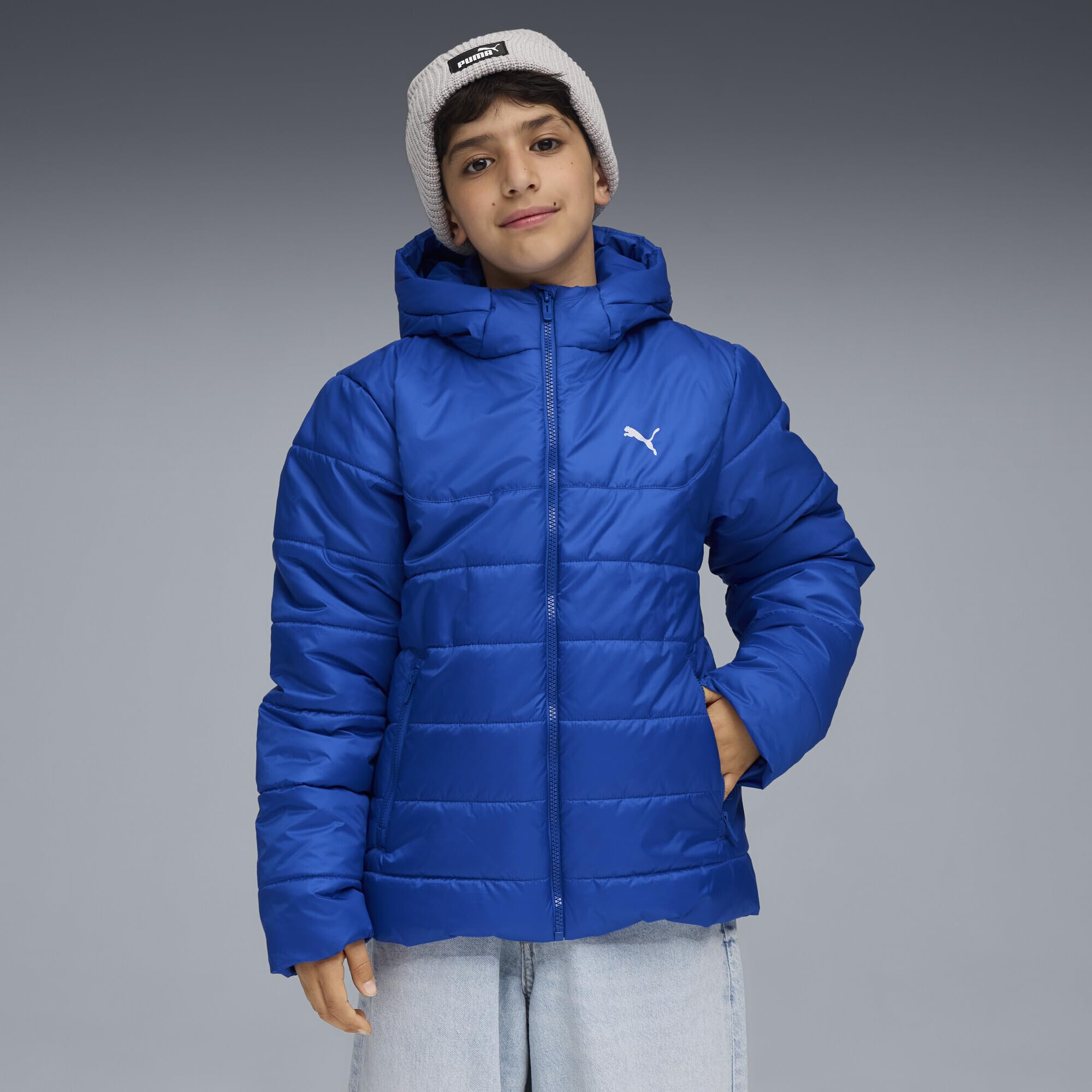 PUMA Unisex Kinder Ess Hooded Padded Jacket Mantel (1er Pack)
