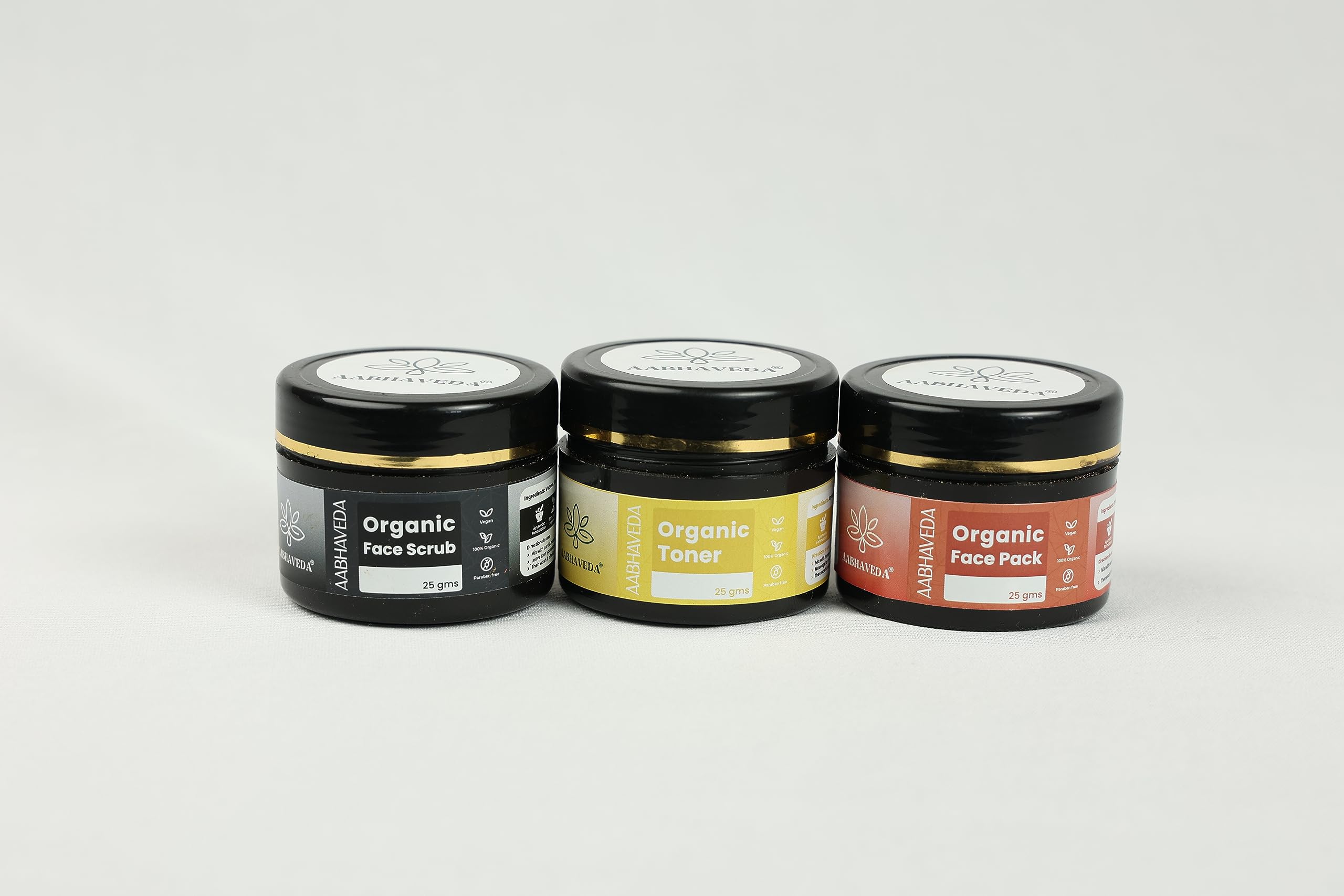 AabhaVeda Herbal Facecare Kit - Rejuvenate | Nourish | Transform | Organic Scrub | Toner | Face Pack 1