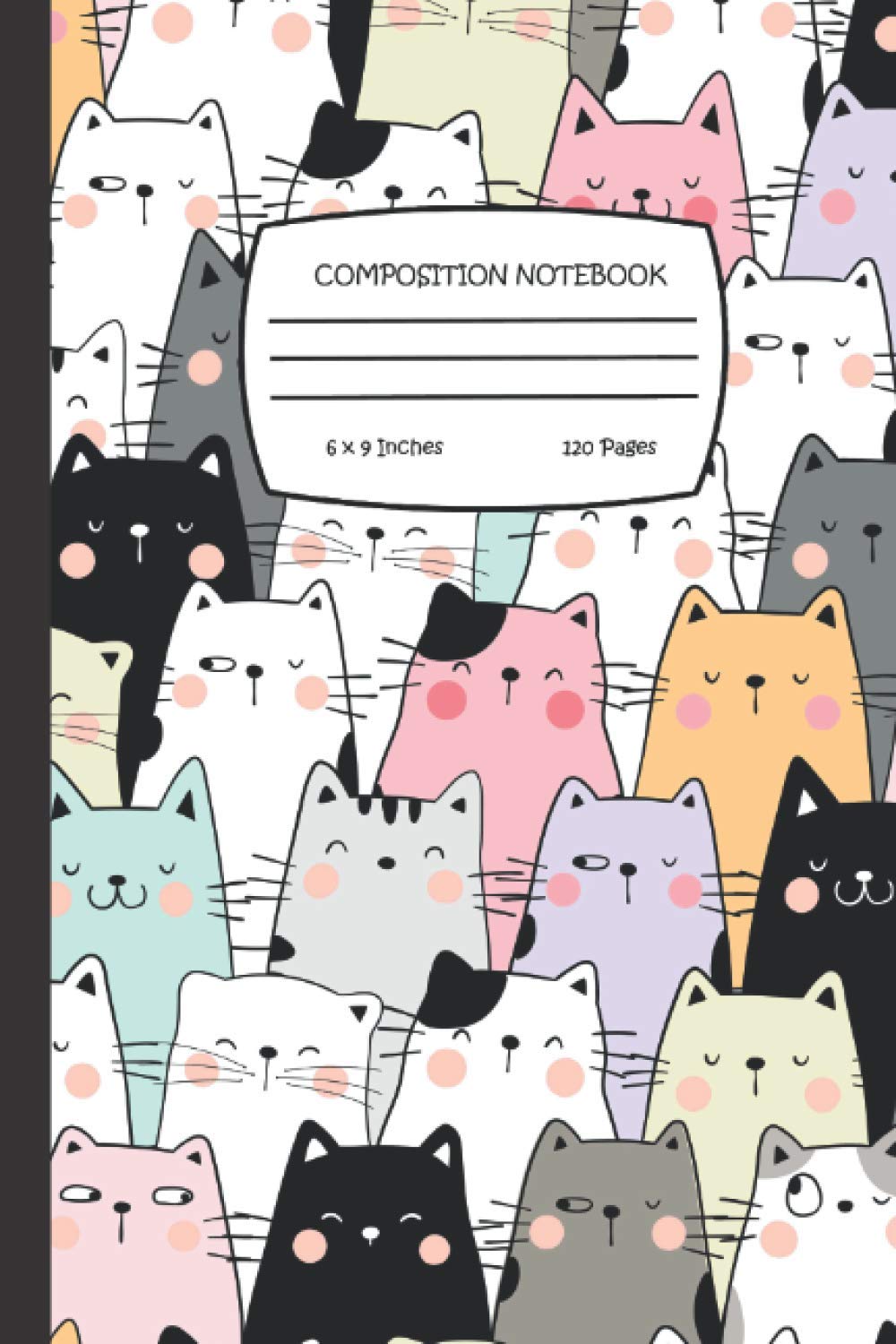 Composition Notebook: Cute Kawaii Colorful Kitty Cats College Ruled Lined Pages Journal