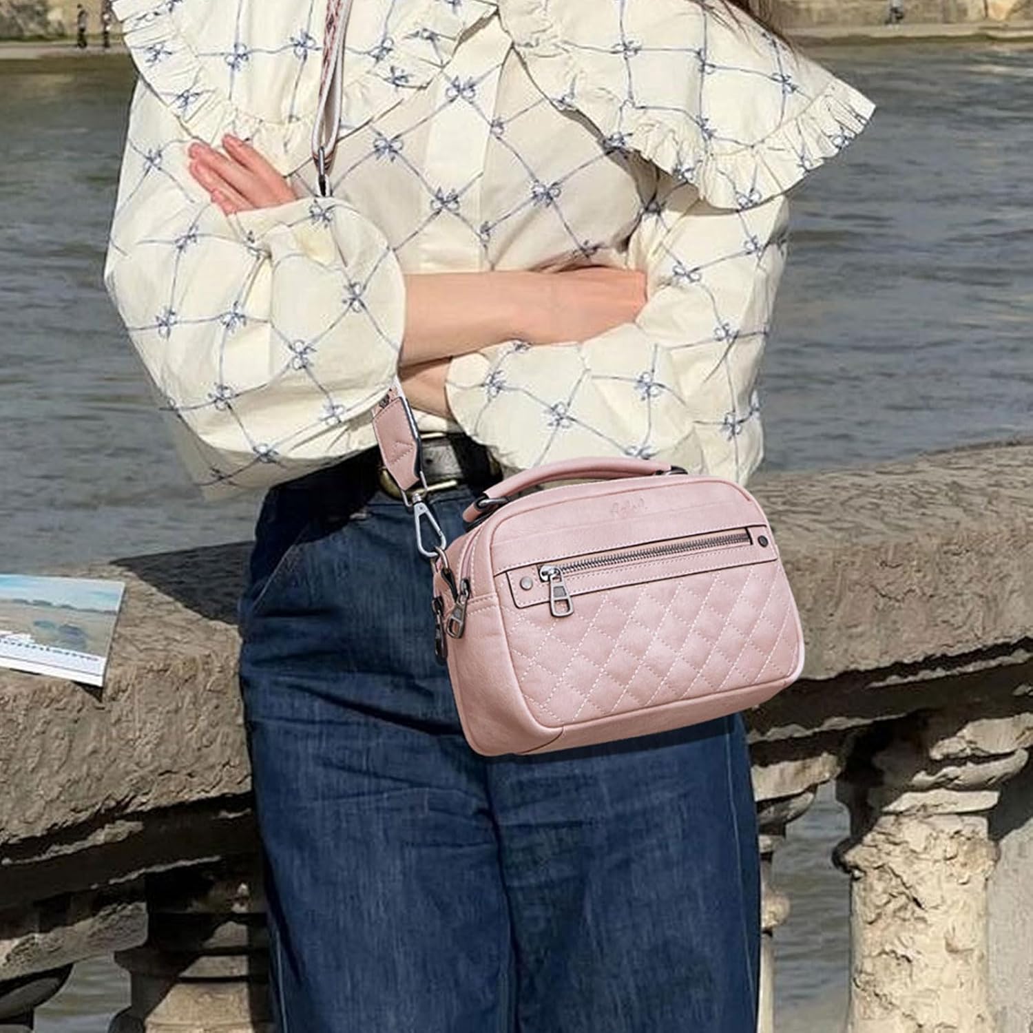 Crossbody Bags for Women Vegan Leather Shoulder Handbags Small Cross Body Purses for Women Trendy with Wide Strap | Small, Trendy, with Wide Strap - Image 3