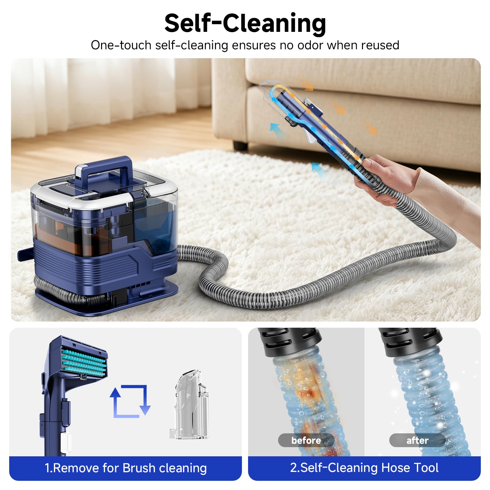 Polsterreiniger Gerät für Haustiere, Sofa, Teppich, Auto, Polstermöbel, Dunkelblau