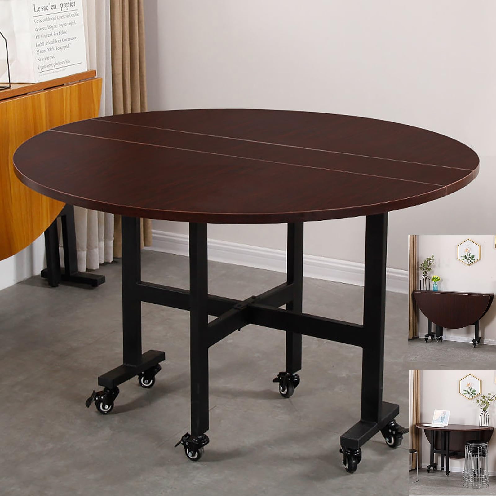 Table à manger pliante pour petits espaces : la solution gain de place ronde