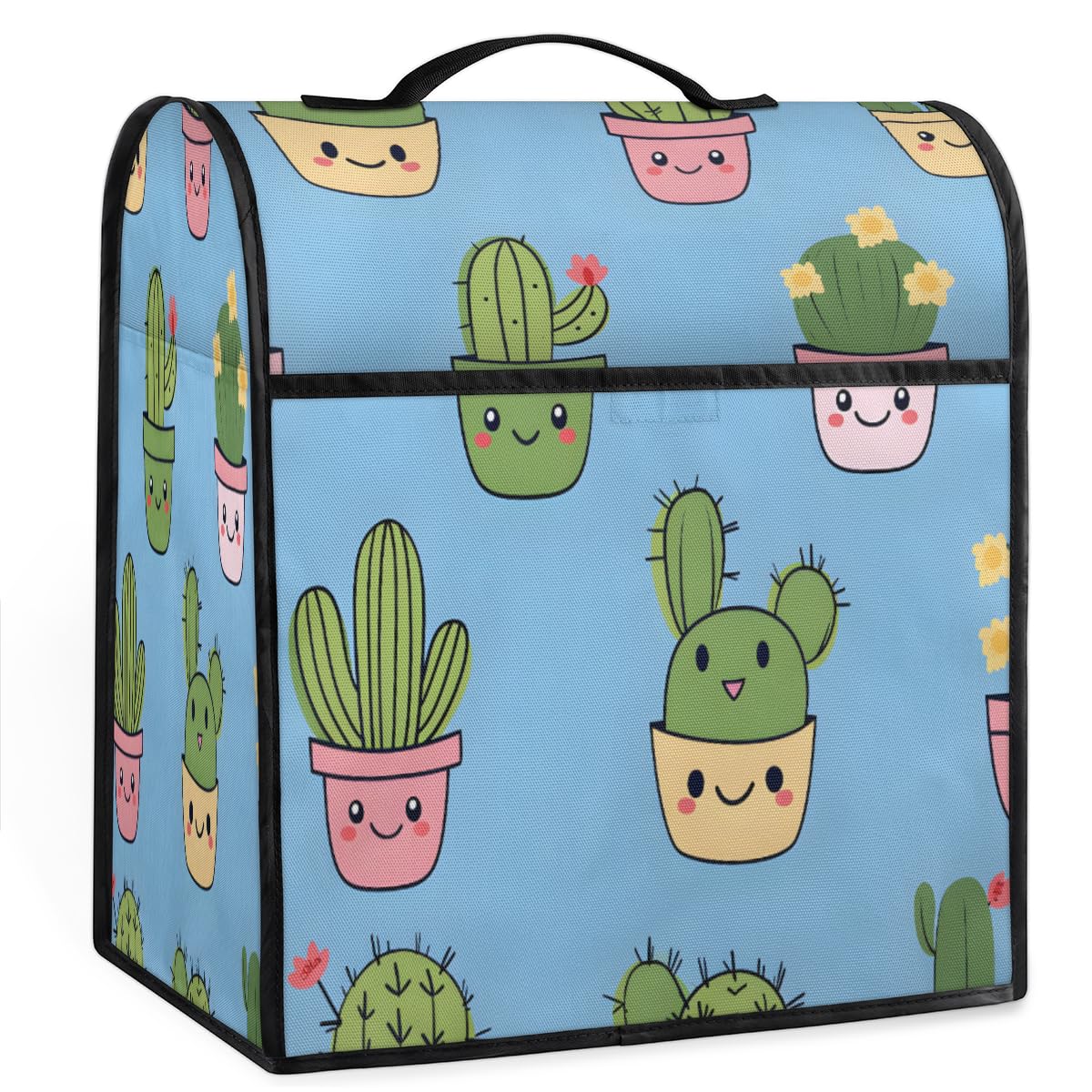 Coffee Maker Cover Cactus Cute Kitchen Appliance Covers Small Appliance Covers Blender Cover Juicer Cover Dust Covers for Kitchen Appliances with Top Handle and Pockets,Washable,B794