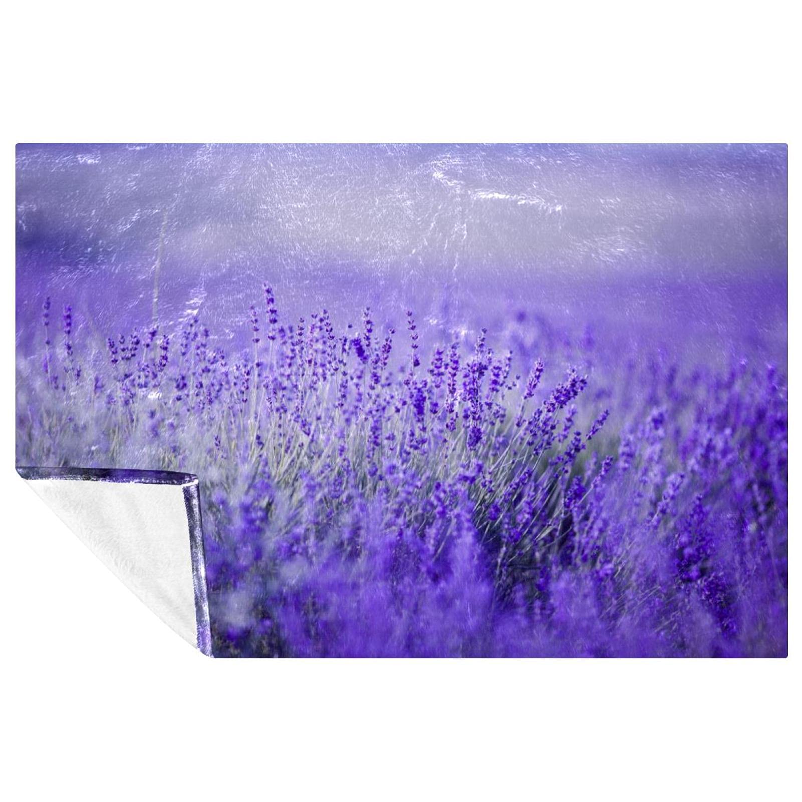 Couverture lavande 150x100 cm douce et chaude pour lit et canapé