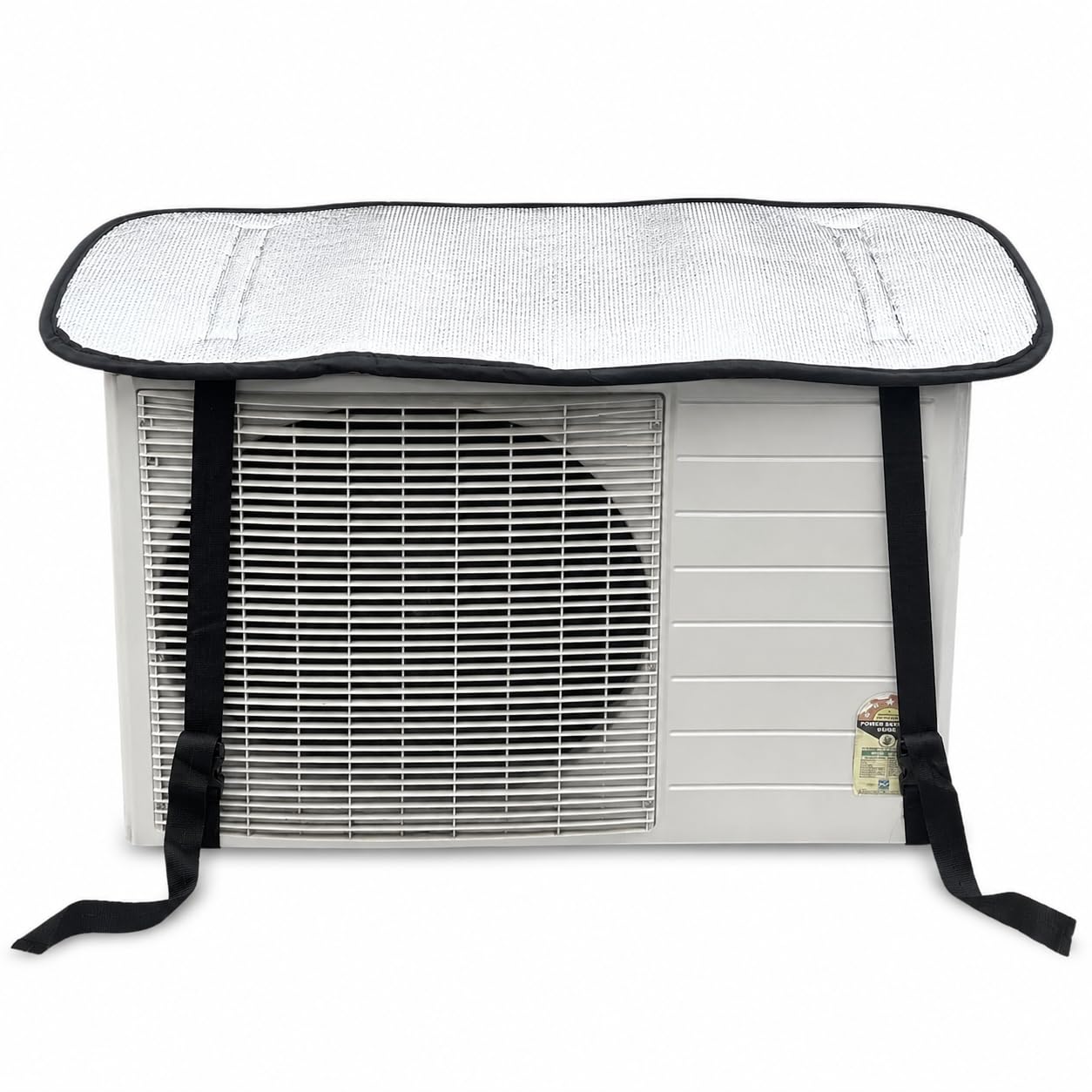 EMYRA Split AC Outdoor Unit Cover for 1 Ton – Heavy Duty UV-Reflective Protection, Waterproof and Weather Resistant, Inverter & Compressor Safety, Silver All-Weather Outdoor Shield