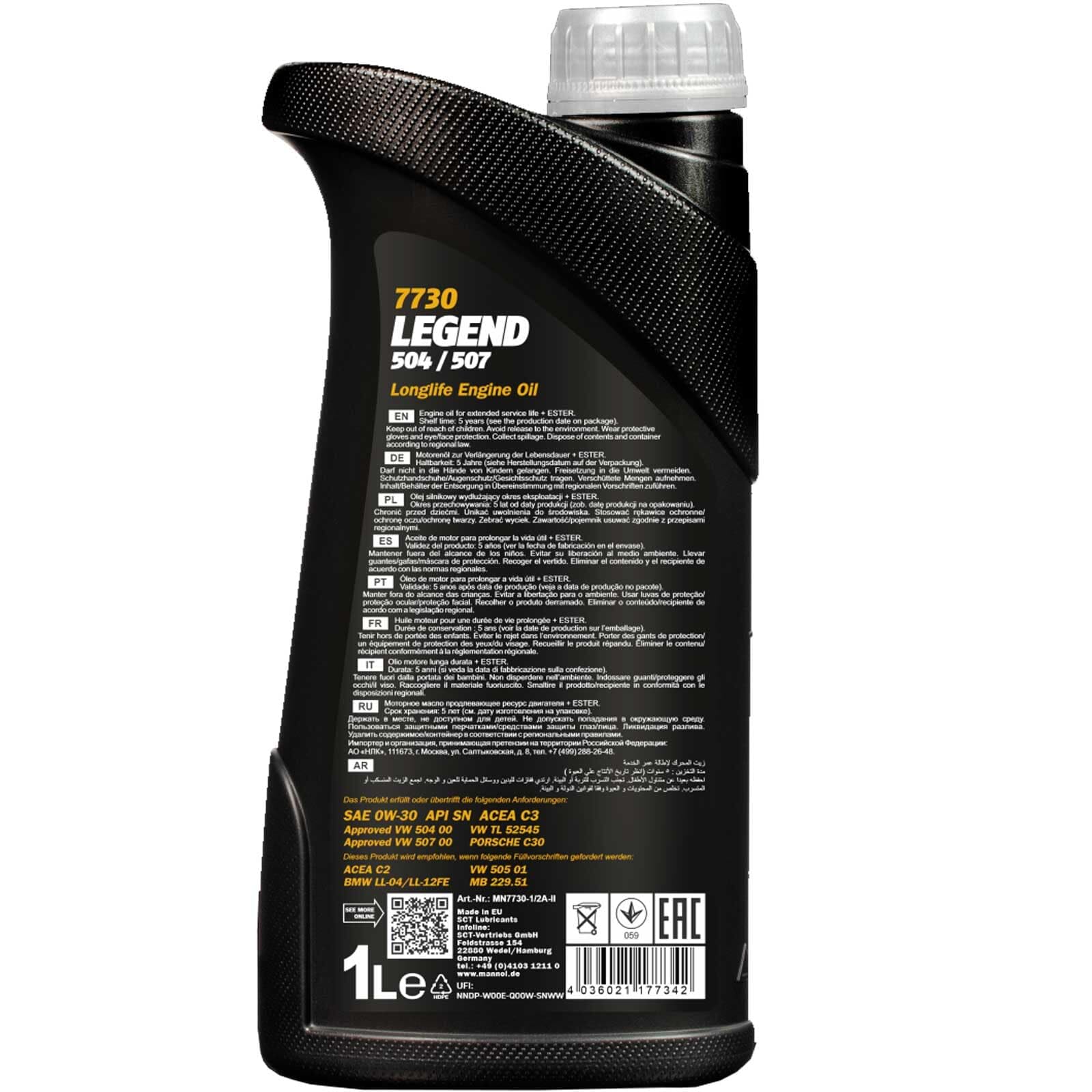 1x5+1x1 L Mannol Legend 7730 0W30 Öl