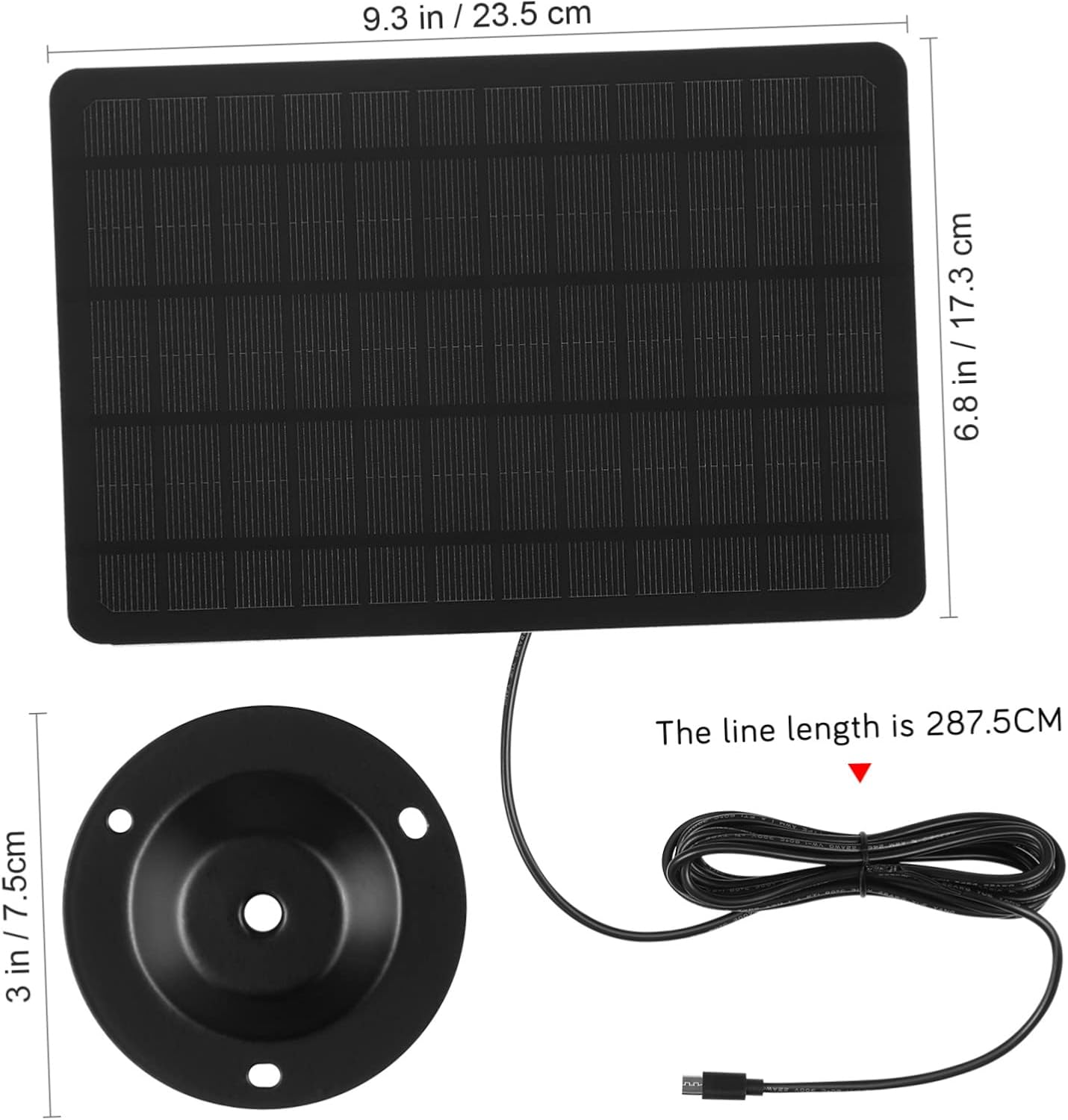 Monocrystalline Solar Panel Charger for Camera Solar Power Charger for Outdoor Security Cameras