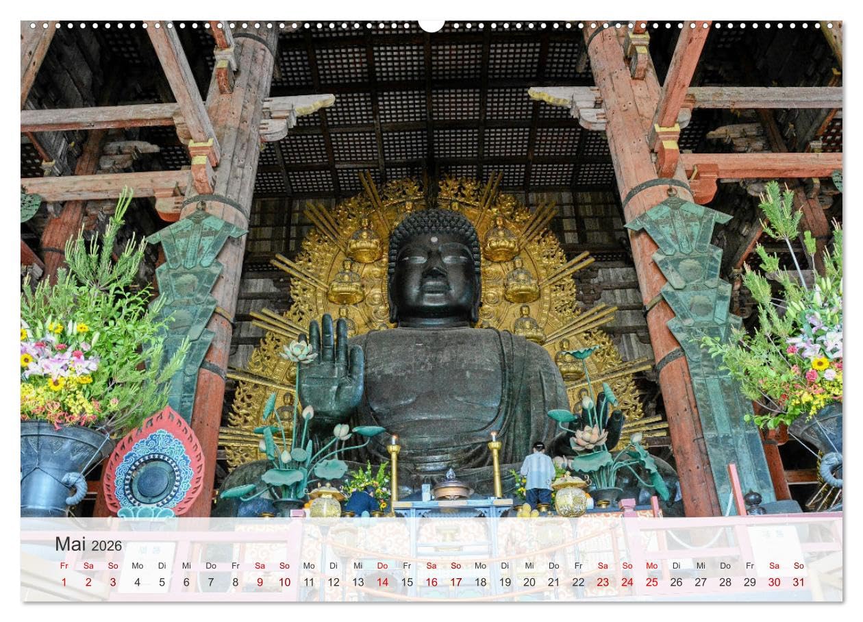 Blick auf ein faszinierendes Land - Japan 2026 (Wandkalender 2026 DIN A2 quer), CALVENDO Monatskalender: Fotos von Tempeln und Gärten aus Japan (CALVENDO Orte)
