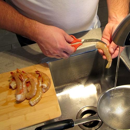 Miniatura 5 de Treasure Gurus - Tijeras de acero inoxidable para mariscos y camarones, tijeras de cocina para alimentos, herramienta de corte de mariscos