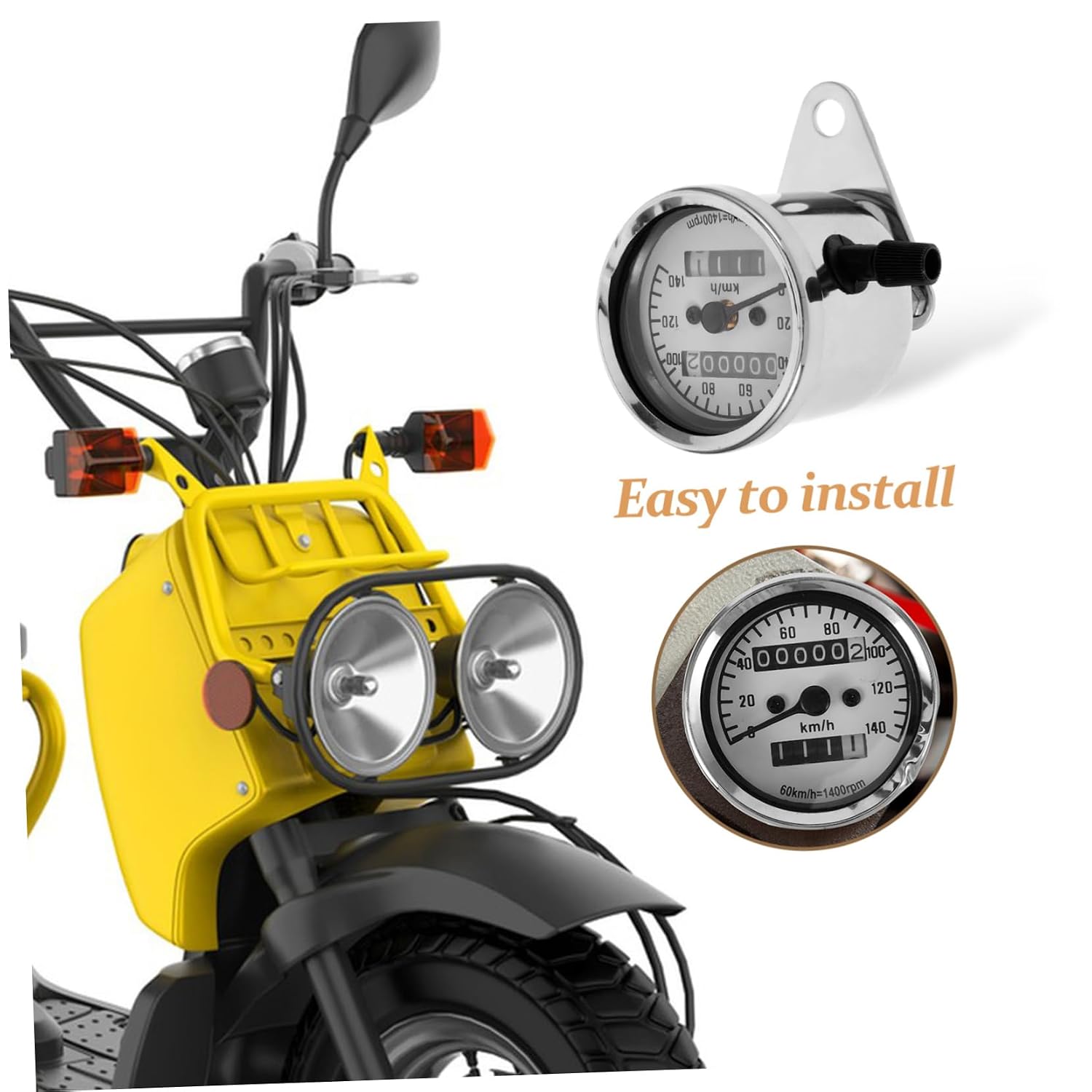 MAGICLULU Motorcycle Modified Speedometer Digital Kilometer Vintage Gauge Cluster for Motorbike