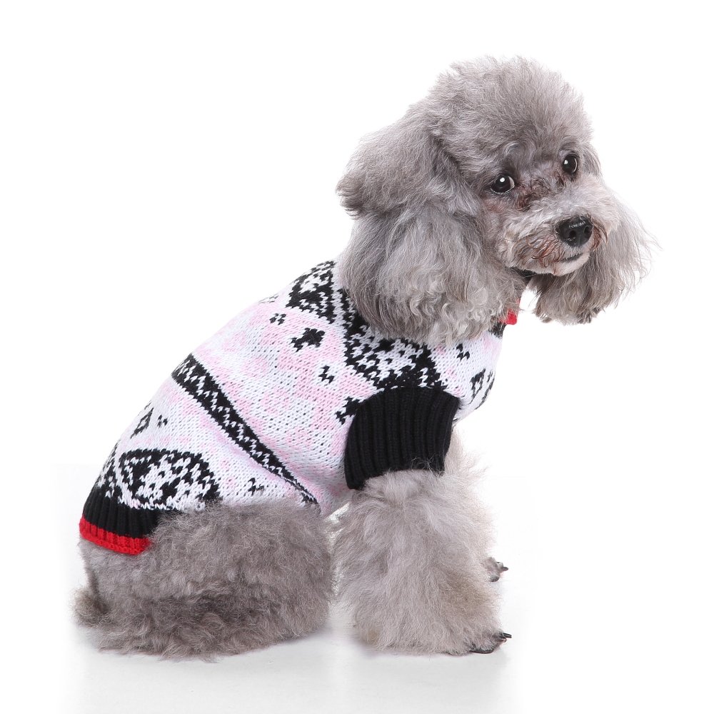 Pull à col roulé pour Petit Chien - Pull à col roulé pour Chiot - Vêtements pour Temps Froid - Chihuahua - Vêtements de Noël pour Filles et garçons - pour Automne et Hiver - Rose - Taille S