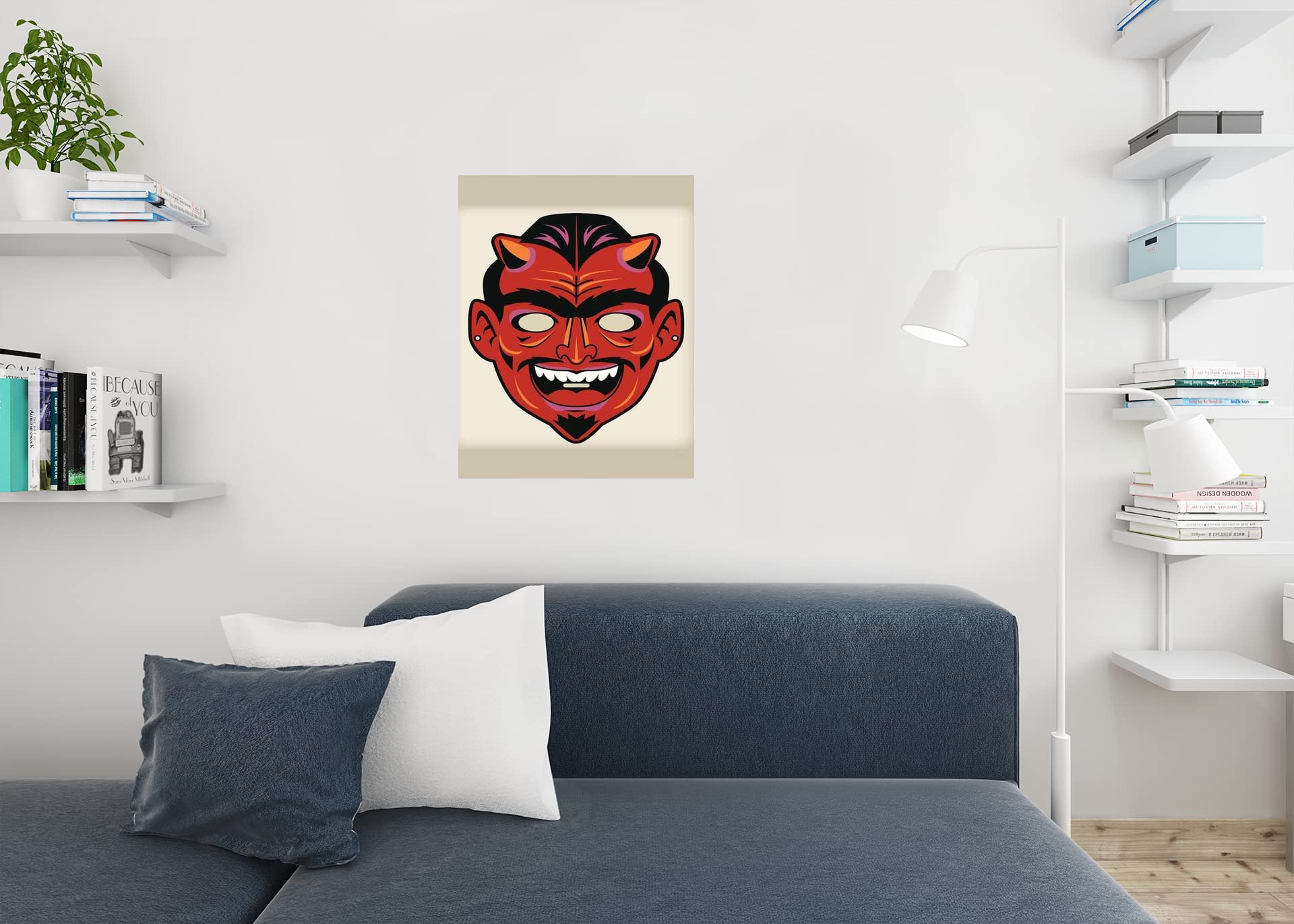 Amazon.com: Devil Satan Vintage Mask Costume Cutout Spooky Scary