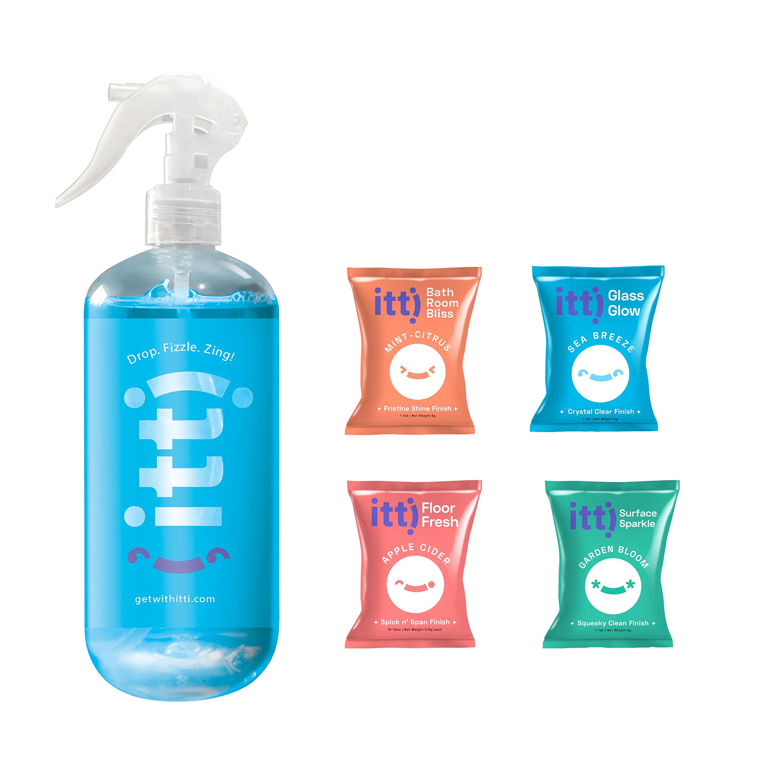 itti House Cleaning Tablet with Blue Spray Bottle | Floor Fresh | Bathroom Bliss | Glass Glow | Surface Sparkle | One Tablet in Each Packet |Uses- Floor, Bathroom, Glass, Table-image-35