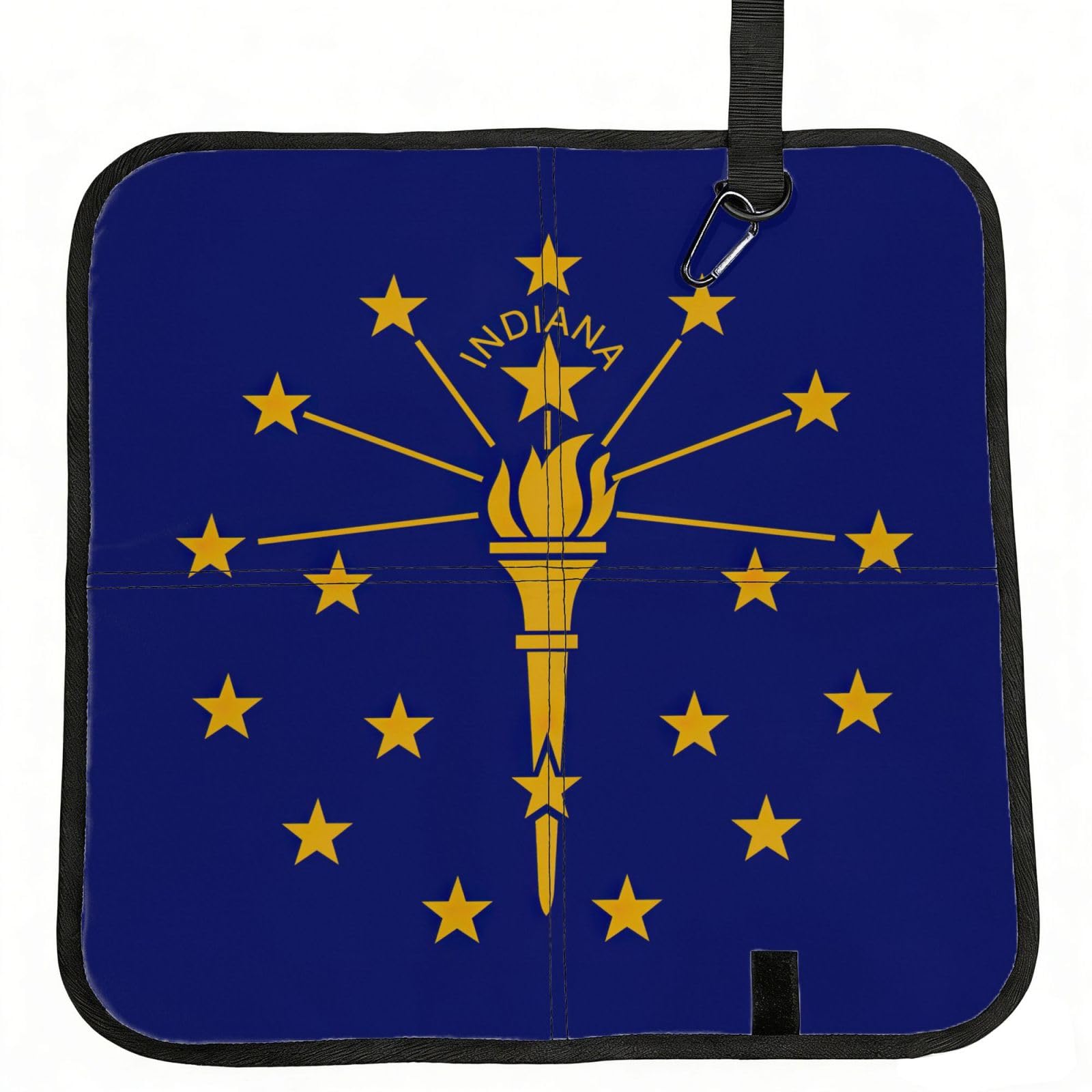 bghdfa Indiana State Flag Print Outdoor Sitting Mat Waterproof Oxford Cloth Seat Cushion Folding Foam Camping Seat For Picnic