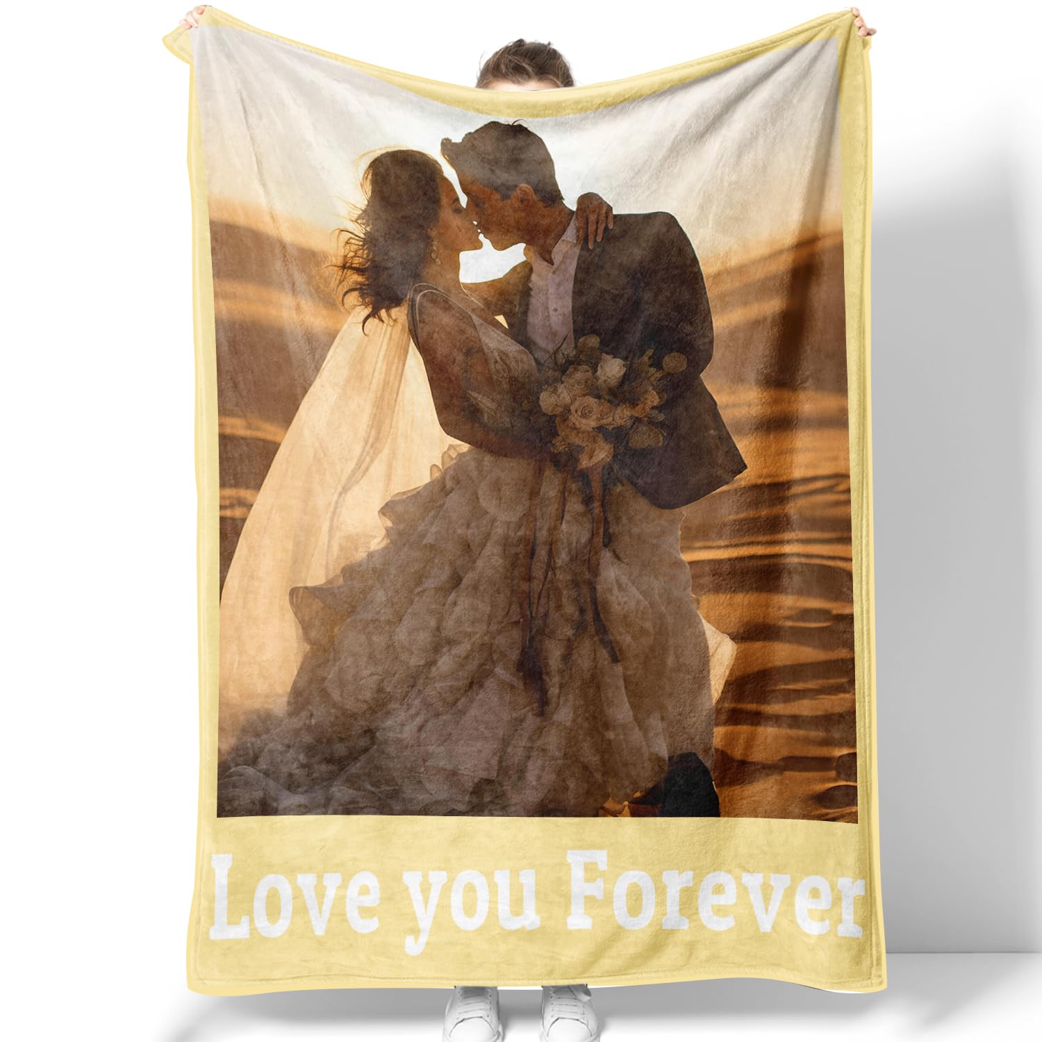 Personalised Blanket with Photos & Text, Custom blanket Throws with Picture, Customised Blankets for Family, Couple, Personalised for men, women,funny gifts for Christmas, Birthday, Valentine‘s Day