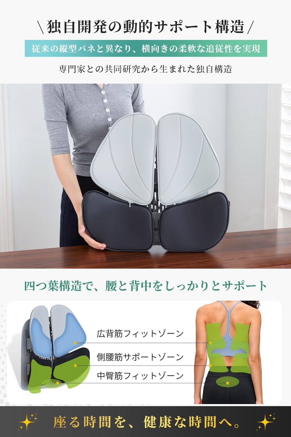 Amazon.co.jp: PACEIN ランバーサポート 【 四つ葉可動式】 高反発